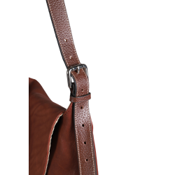 Sac bandoulière Antares en cuir Milano Noisette Marron