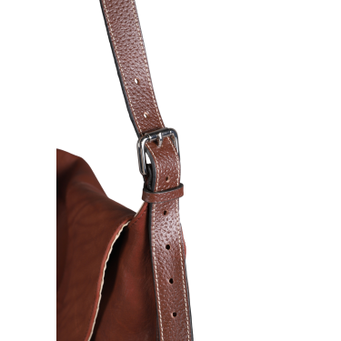 Sac bandoulière Antares en cuir Milano Noisette Marron
