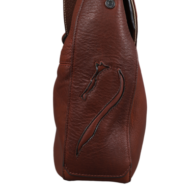 Sac bandoulière Antares en cuir Milano Noisette Marron