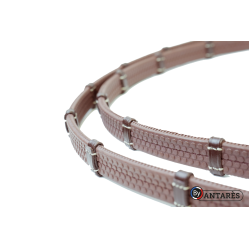 Rênes Signature by Antares caoutchouc 16 mm 7 arrêtoirs Marron