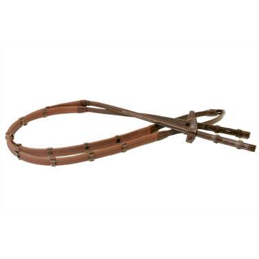 Rênes Signature by Antares caoutchouc 16 mm 7 arrêtoirs Marron Rênes Signature by Antares caoutchouc 16 mm 7 arrêtoirs Marron