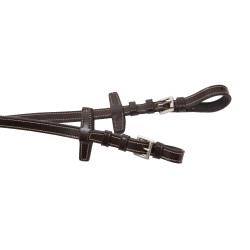 Rênes Signature by Antares 16 mm 7 arrêtoirs grip Marron