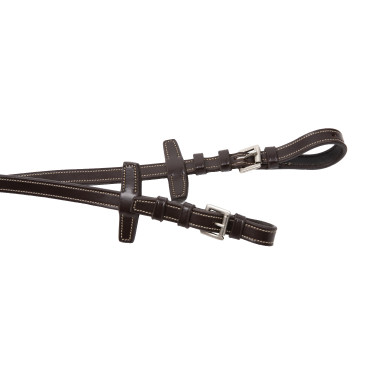 Rênes Signature by Antares 16 mm 7 arrêtoirs grip Marron Rênes Signature by Antares 16 mm 7 arrêtoirs grip Marron