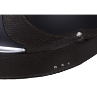 Casque Antares Origin Référence visière Eclipse Swarovski Noir / cuir marron Casque Antares Origin Référence visière Eclipse Swarovski Noir / cuir marron