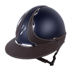 Casque Antares Origin Galaxy visière Eclipse Bleu / cuir marron