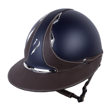 Casque Antares Origin Galaxy visière Eclipse Bleu / cuir marron