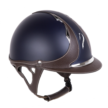 Casque Antares Origin Galaxy visière standard Bleu / cuir marron