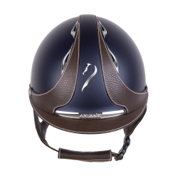 Casque Antares Origin Galaxy visière standard Bleu / cuir marron