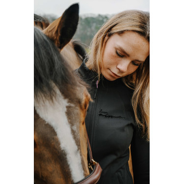 Gilet Je t'aime Equithème Ilona femme Noir