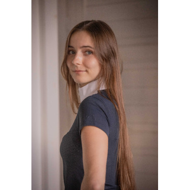 Polo de Concours Pénélope Florence Mesh manches courtes femme Marine Bleu marine