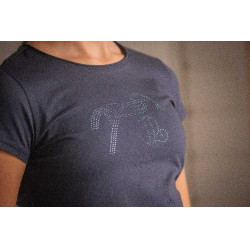 T-shirt Eden by Pénélope Iconic Strass Marine Bleu marine
