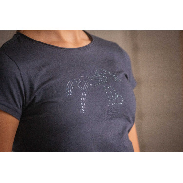 T-shirt Eden by Pénélope Iconic Strass Marine Bleu marine