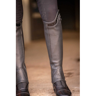 Mini-chaps Pénélope Prisca cuir Noir