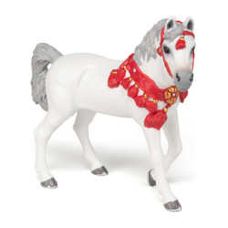 Cheval Arabe blanc en tenue de parade Papo