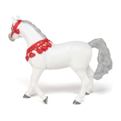Cheval Arabe blanc en tenue de parade Papo