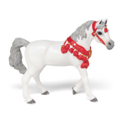 Cheval Arabe blanc en tenue de parade Papo