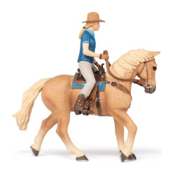 Cheval western et sa cavalière Papo