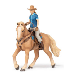 Cheval western et sa cavalière Papo