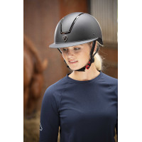 Casque Equithème Glint Mat Noir / argent brillant