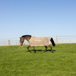 Couverture anti-mouche avec Protection Ventrale Comfort Kentucky Beige à carreaux