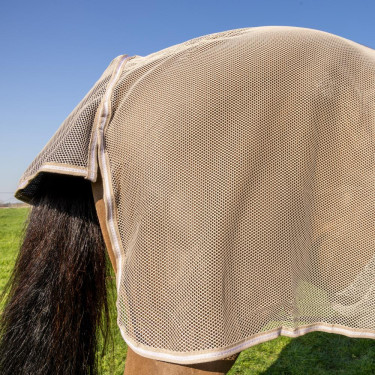 Couverture anti-mouche avec Protection Ventrale Comfort Kentucky Beige à carreaux