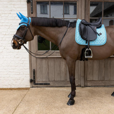 Tapis de Selle Velvet Pied-de-Poule Dressage Kentucky Marine / colourful Bleu