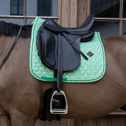 Tapis de Selle Velvet Pied-de-Poule Dressage Kentucky Vert clair / colourful Tapis de Selle Velvet Pied-de-Poule Dressage Kentucky Vert clair / colourful