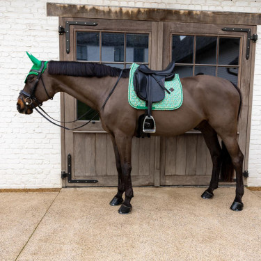 Tapis de Selle Velvet Pied-de-Poule Dressage Kentucky Vert clair / colourful Tapis de Selle Velvet Pied-de-Poule Dressage Kentucky Vert clair / colourful