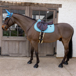 Tapis de Selle Velvet Pied-de-Poule Jumping Kentucky Marine / colourful Bleu