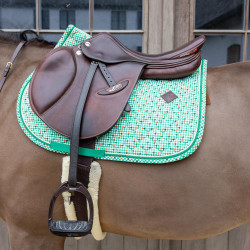 Tapis de Selle Velvet Pied-de-Poule Jumping Kentucky Vert clair / colourful Tapis de Selle Velvet Pied-de-Poule Jumping Kentucky Vert clair / colourful