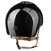 Casque Kep Smart Nova métal polish noir star noir jugulaire beige visière polo