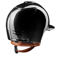 Casque Kep Cromo 2.0 shine noir visière polo Jugulaire beige