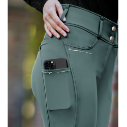 Pantalon d'équitation ELT Mathilda Glam taille haute Vert pin