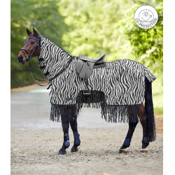 Chemise anti-mouches Waldhausen avec franges Zebra Noir / blanc