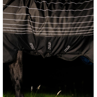 Couverture Horseware Amigo 1200D FieldSafe Reflectech Plus Turnout 100g Noir / noir réfléchissant