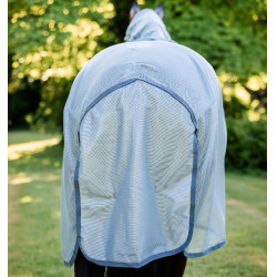Couverture anti-mouches Horseware Amigo Integrated Bleu chiné / bleu / argent