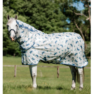 Couverture anti-mouches Horseware Amigo Integrated Motif libellule / argent / bleu / sauge Motifs Couverture anti-mouches Horseware Amigo Integrated Motif libellule / argent / bleu / sauge Motifs
