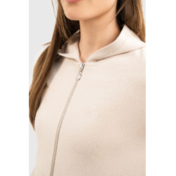 Sweat zippé maille Harcour Amelie Coquillage Beige