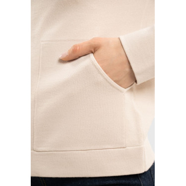 Sweat zippé maille Harcour Amelie Coquillage Beige