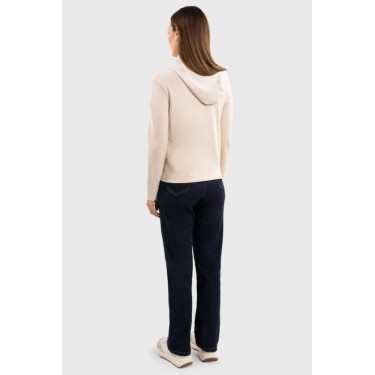 Sweat zippé maille Harcour Amelie Coquillage Beige