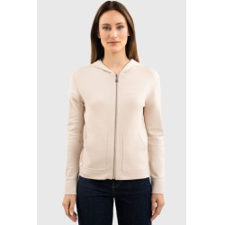 Sweat zippé maille Harcour Amelie Coquillage Beige