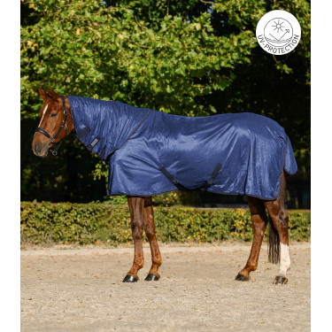 Couverture anti-mouches Waldhausen FlyControl avec couvre-cou Bleu Couverture anti-mouches Waldhausen FlyControl avec couvre-cou Bleu