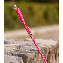 Cravache de dressage Waldhausen pour enfant avec de petits cœurs Rose