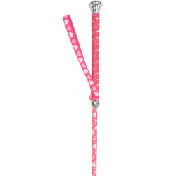 Cravache Waldhausen pour enfant petits cœurs et claquette en forme de cœur Rose