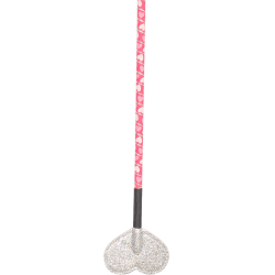Cravache Waldhausen pour enfant petits cœurs et claquette en forme de cœur Rose