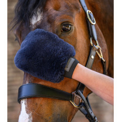Gant de pansage Waldhausen peau d'agneau Lucky Bleu nocturne / lucky Gant de pansage Waldhausen peau d'agneau Lucky Bleu nocturne / lucky