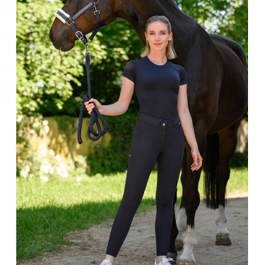 Pantalon d'équitation ELT Comfort Ride en silicone Bleu profond