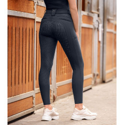 Pantalon d'équitation ELT Comfort Ride en silicone Bleu profond