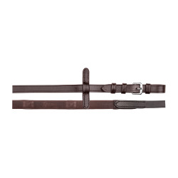 Rênes caoutchouc Waldhausen avec bandes caoutchouc Marron
