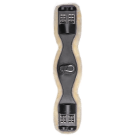 Sangle courte en cuir Waldhausen avec ECO Wool Noir